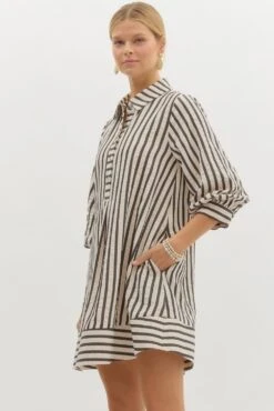 Striped Pullover Mini Dress 14 Striped Pullover Mini Dress -Women Fashion entro fashion dress d25295 100224 0014