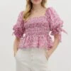 Ditsy Floral Smocked Top -Women Fashion entro fashion top t26714 030525 0013