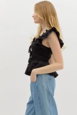 Flutter Sleeve Bow Top -Women Fashion entro fashion top t26835 022425 0015