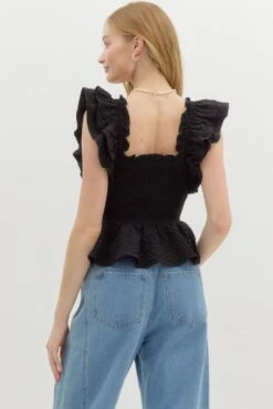 Flutter Sleeve Bow Top -Women Fashion entro fashion top t26835 022425 0016