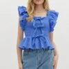 Flutter Sleeve Bow Top -Women Fashion entro fashion top t26835 022425 0033
