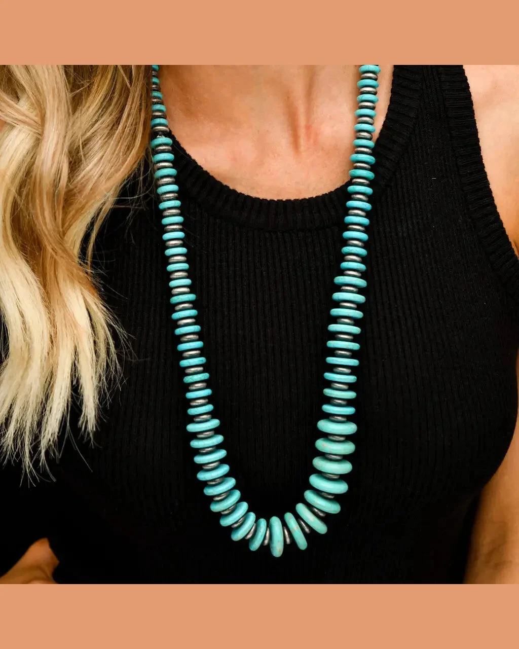 Faux Navajo Pearl Turquoise Necklace 3 Faux Navajo Pearl Turquoise Necklace