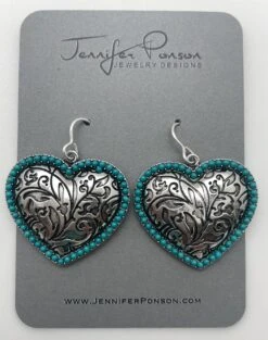 Turquoise Heart Earrings