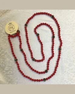 Red & Leopard Beaded Necklace